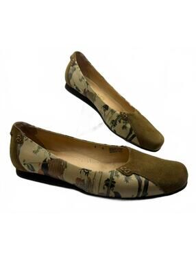 ICON BALLET FLAT LOAFER 8 ART TO WEAR GUSTAV KIIMT LEATHER & SUEDE ASIAN ITALY